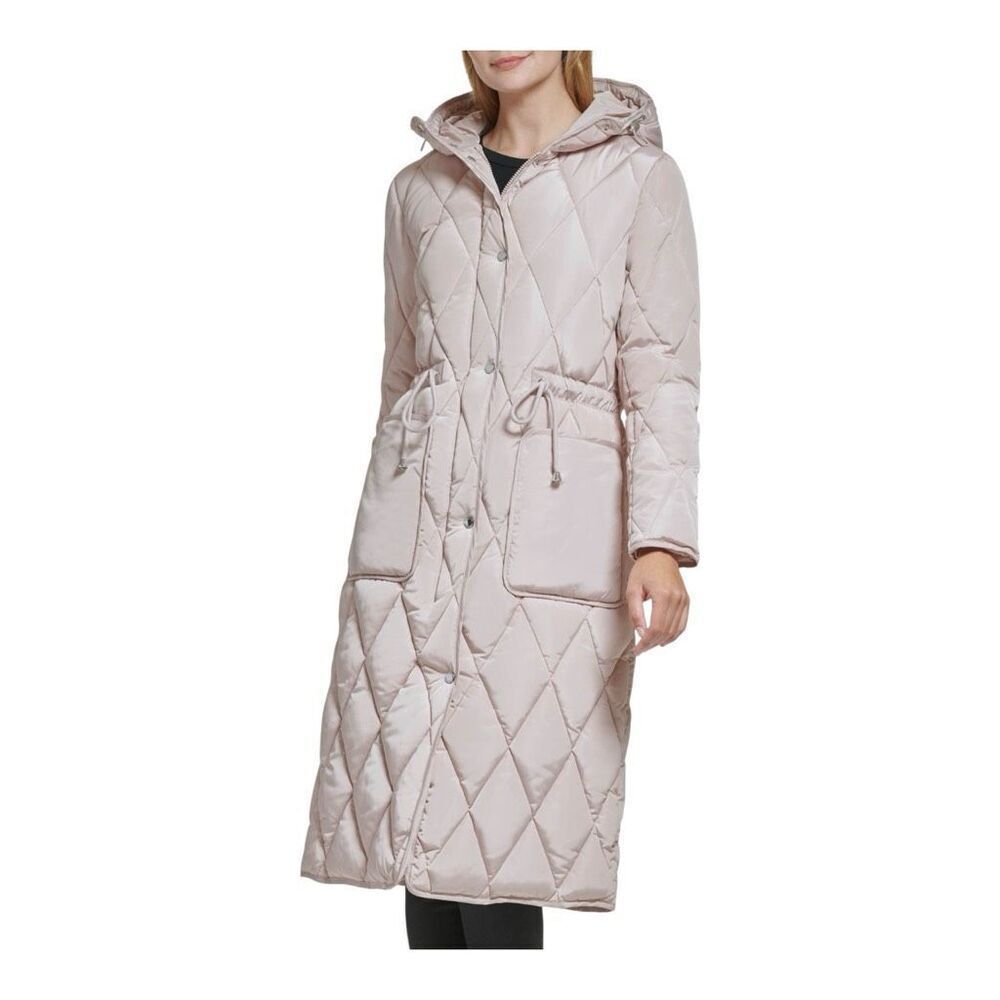 Kenneth Cole New York stadium length puffer jacket in color Rose Dust size S NWT